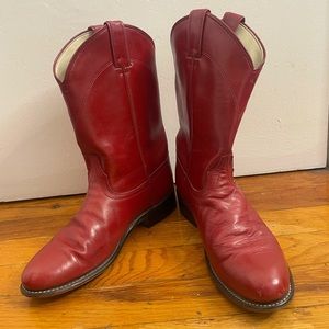 Red Western Roper Style cowboy boots